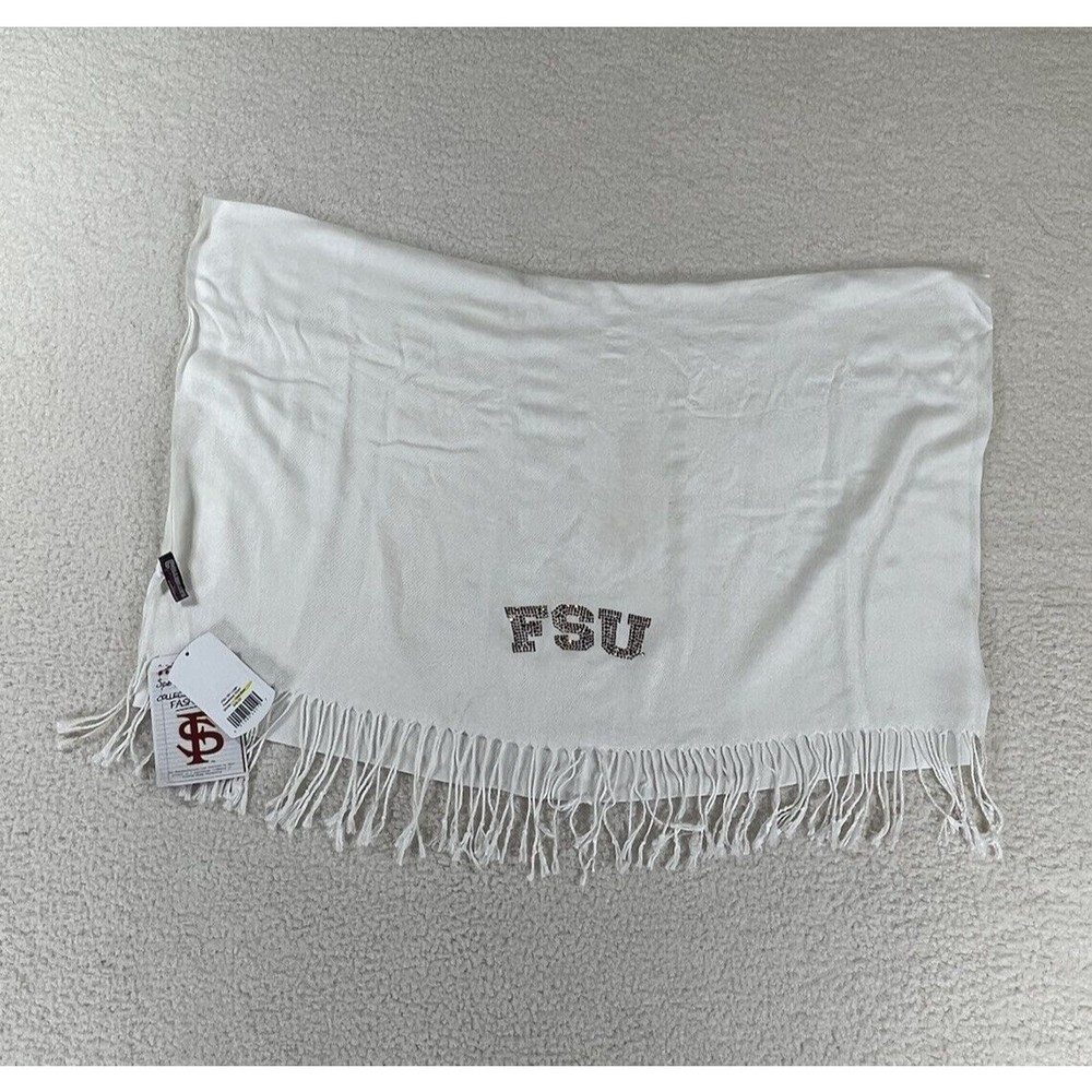 Collegiate Fashionista  Florida State Seminoles Women's White Pashmina‎ Scarf